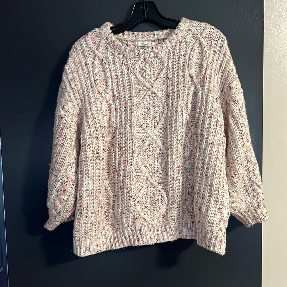 Pink and white Little Lies sweater size M/L